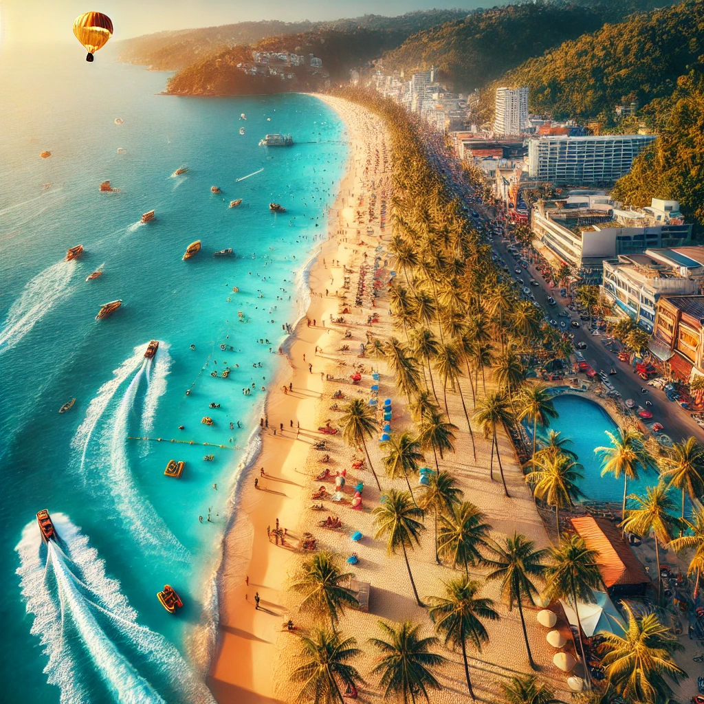 푸켓 빠통 비치의 아름다운 해변과 액티비티 장면