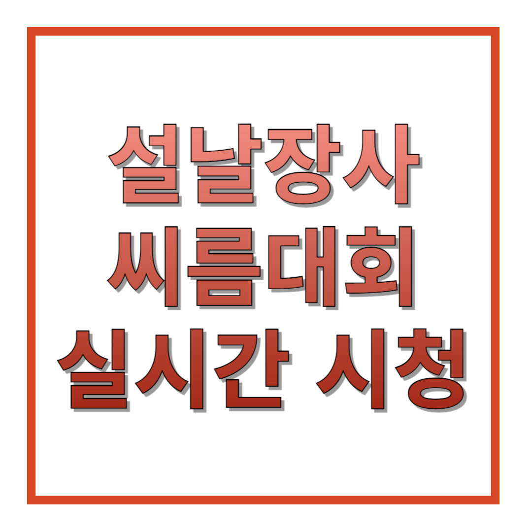 설날장사-씨름대회-실시간-시청