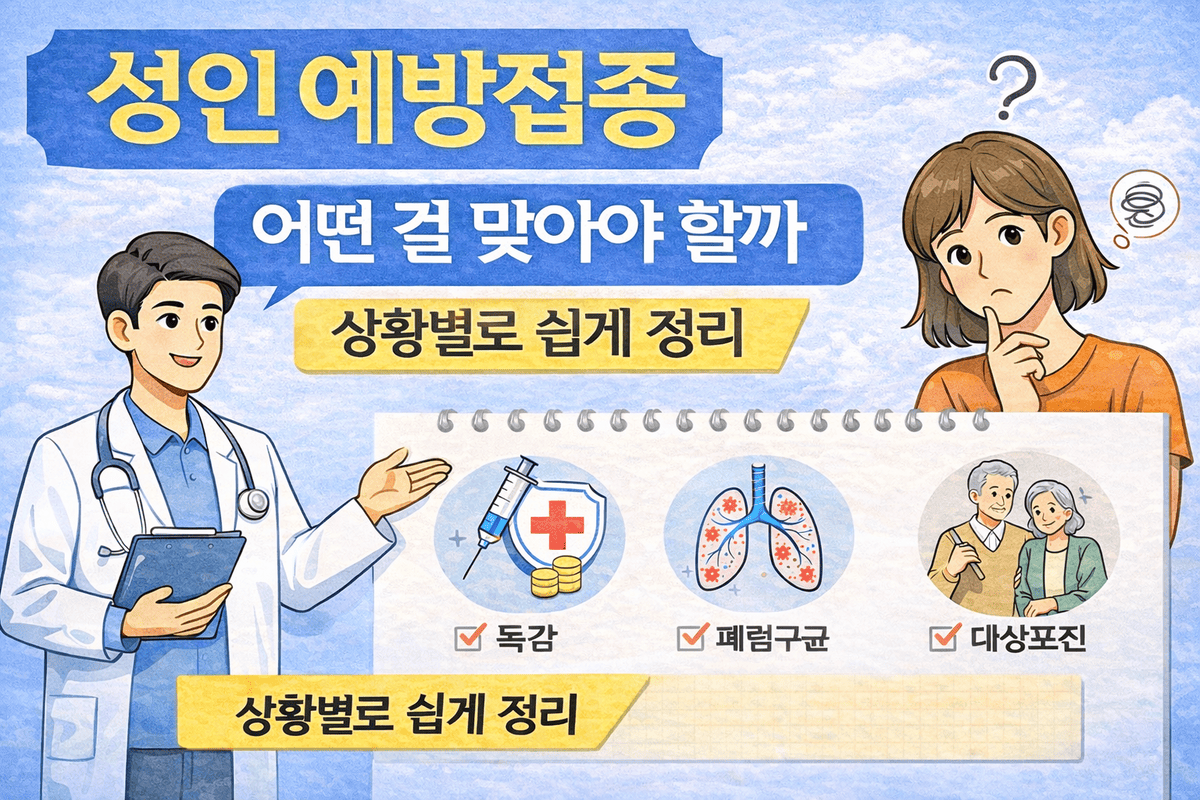 성인 예방접종 어떤 걸 맞아야 할까 상황별로 쉽게 정리