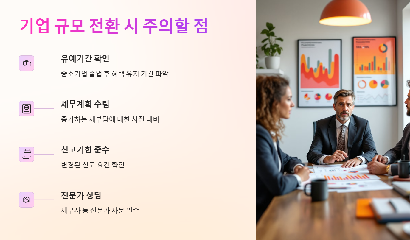 기업 규모 전환 시 주의할 점