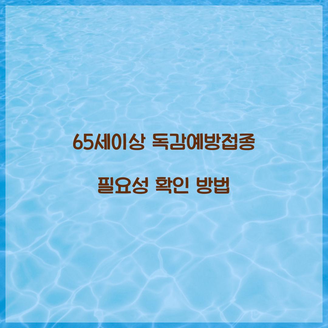 65세이상 독감예방접종