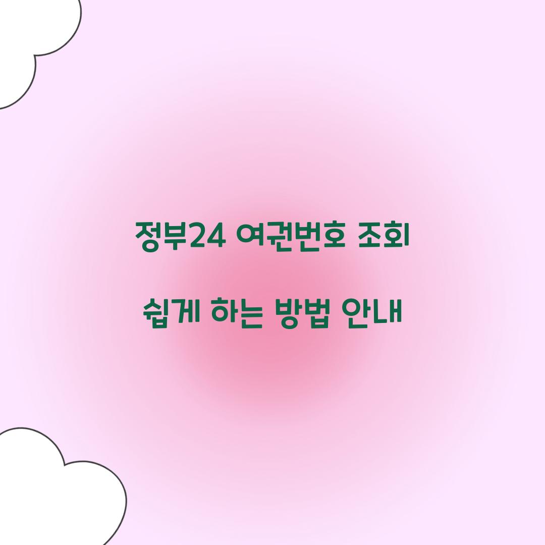 정부24 여권번호 조회