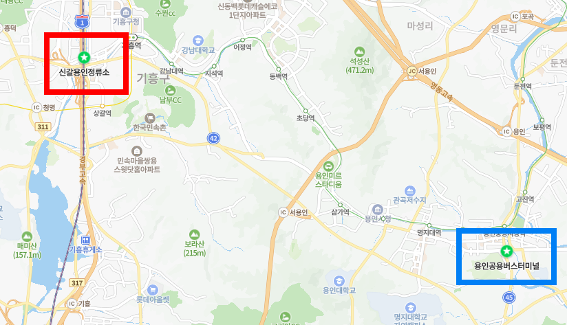 용인고속버스터미널 위치-지도