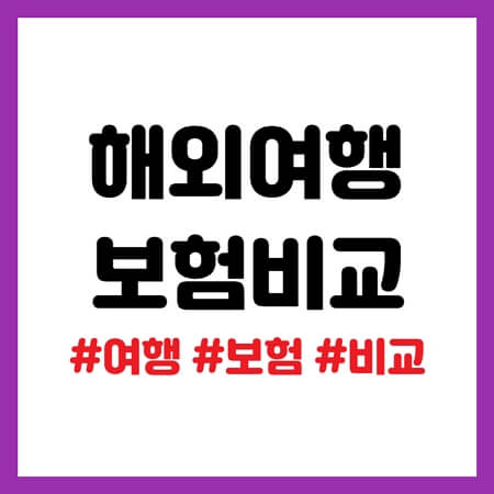해외 여행 보험 비교
