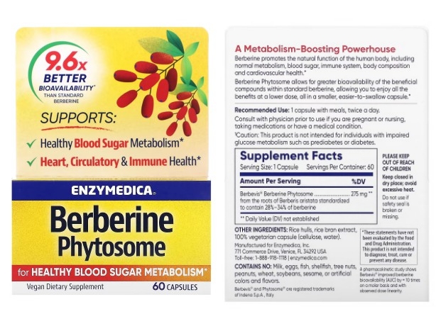 Enzymedica 베르베린 파이토솜 캡슐 60정