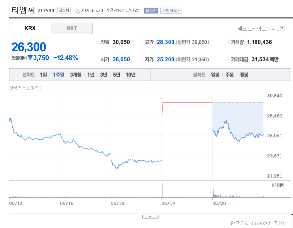 티엠씨 주가 전망
