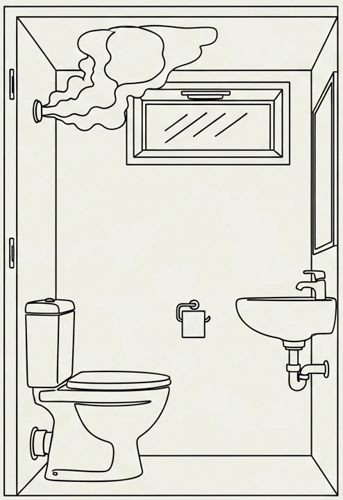 환기 안 된 욕실 수증기