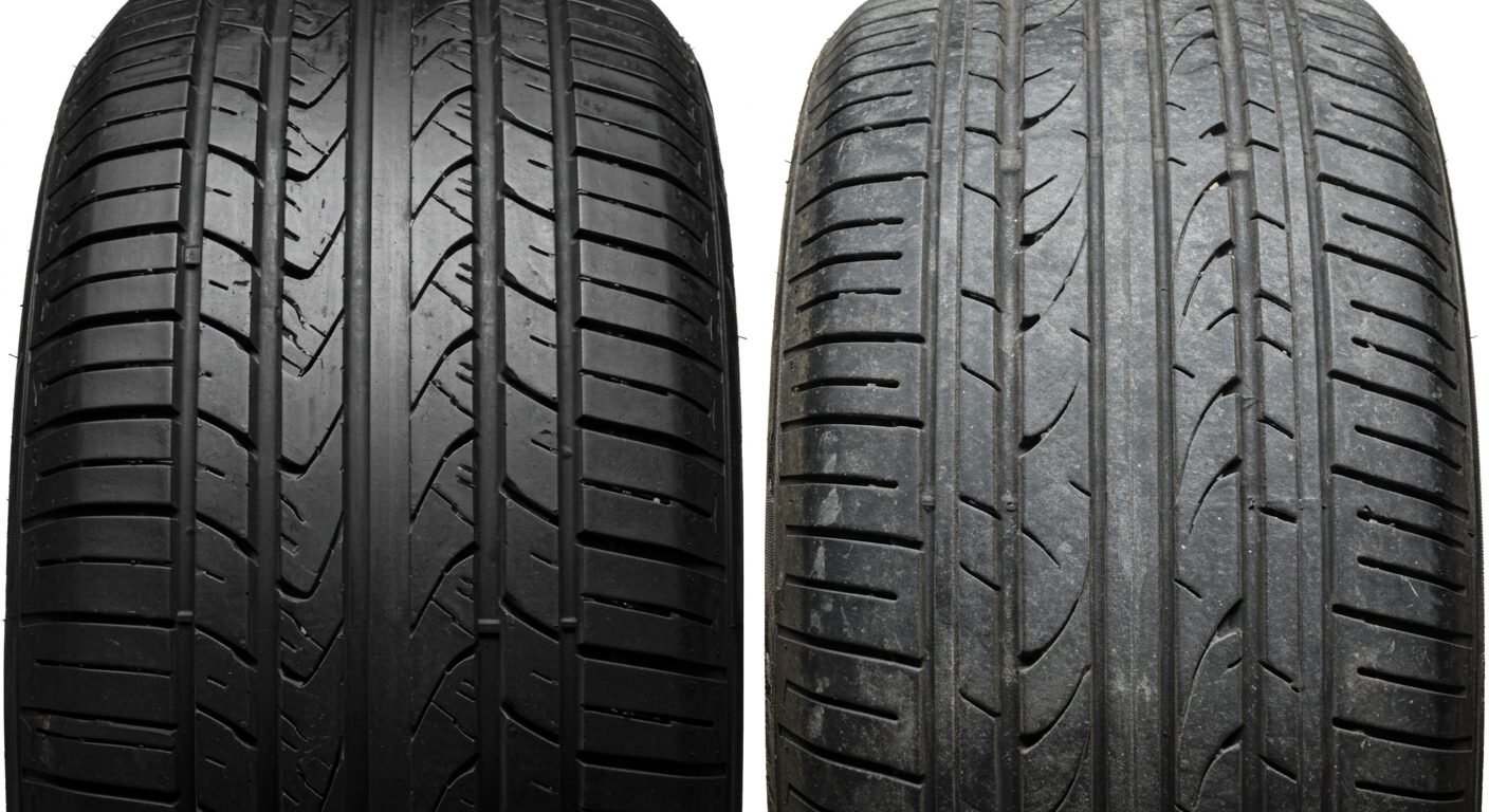 타이어 수명 확인 사진