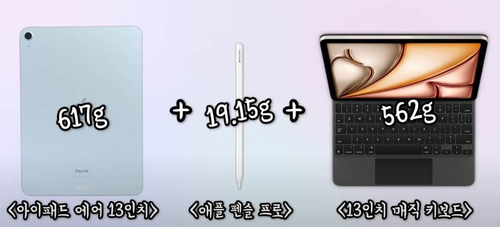 아이패드 무게 비교