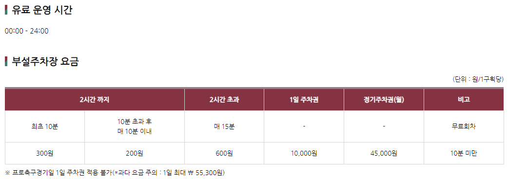 대전-월드컵-경기장-주차요금