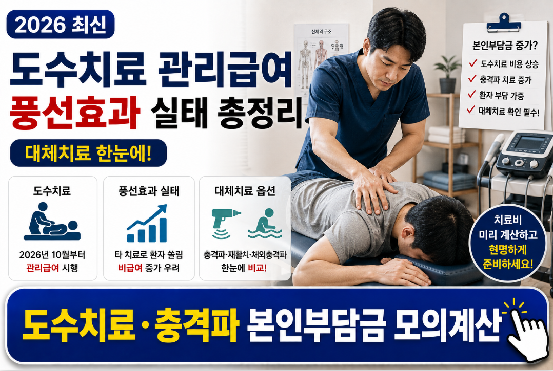 2026 도수치료 관리급여 풍선효과 실태 총정리 (대체치료 한눈에)