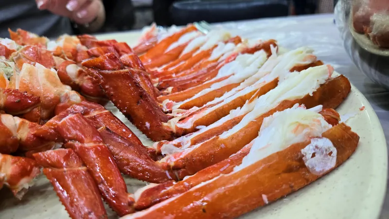 대게 다리살들이 모여 있는 모습