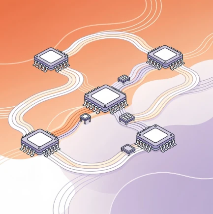 메모리칩이 이어져 있는 예시 일러스트