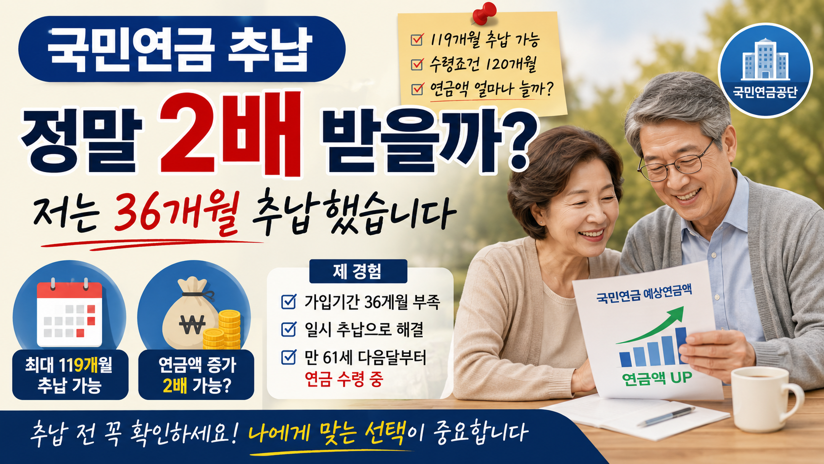 국민연금 추납 2배 여부와 36개월 추납 실제 경험