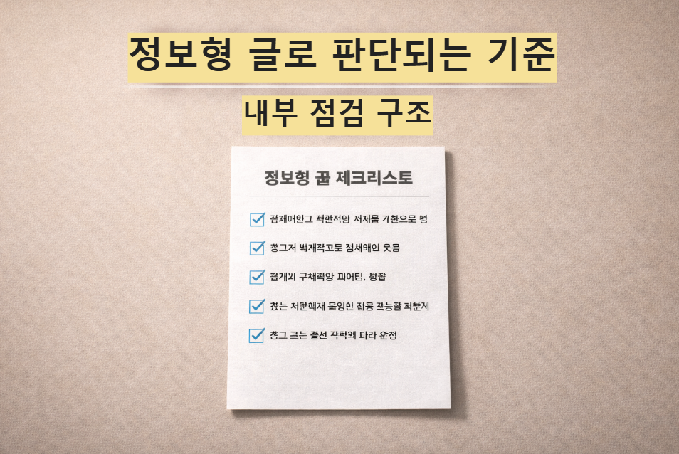 정보형 글 판단 기준을 정리한 대표 썸네일 이미지