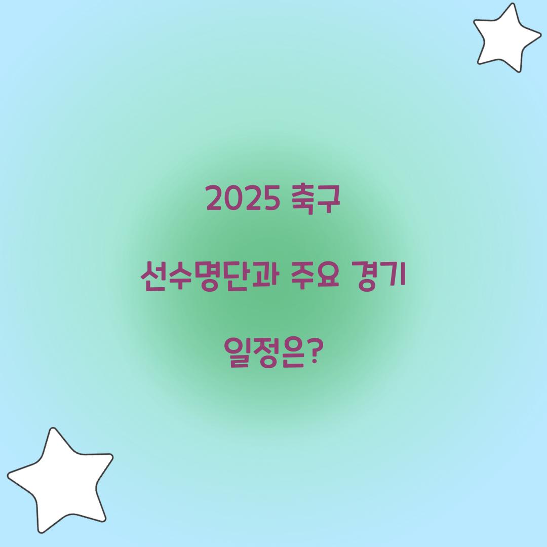 2025 축구 선수명단