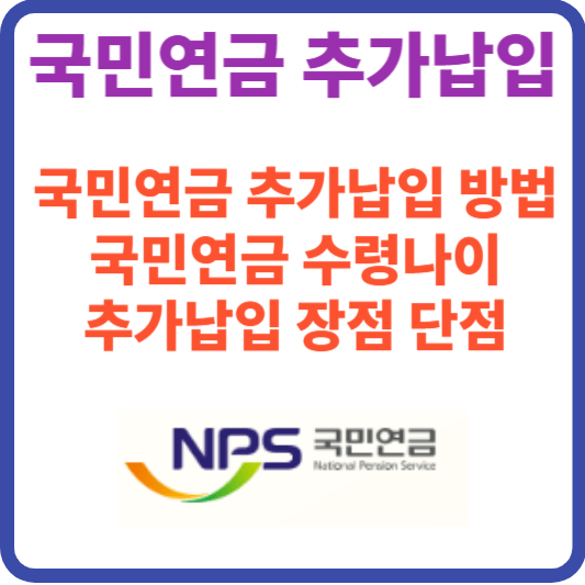 국민연금 추가납입 방법,예상 연금 수령액, 연금 수령 나이