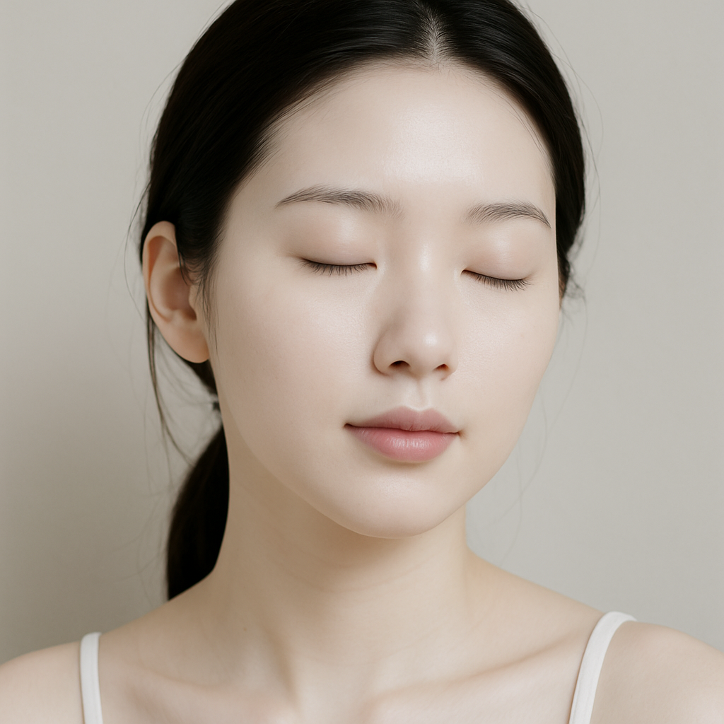 피부가 맑고 투명한 여성