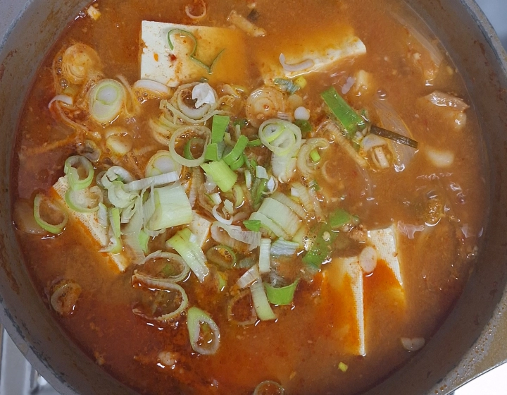 삼겹살-김치찌개-완성