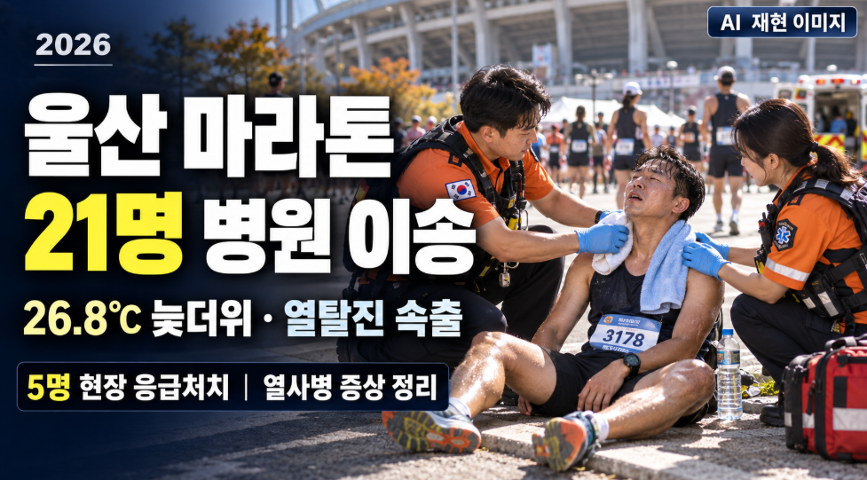 울산마라톤 열탈진 21명 병원 이송｜26.8도 늦더위에 열탈진 속출&middot;5명 응급처치&middot;열사병 증상 총정리