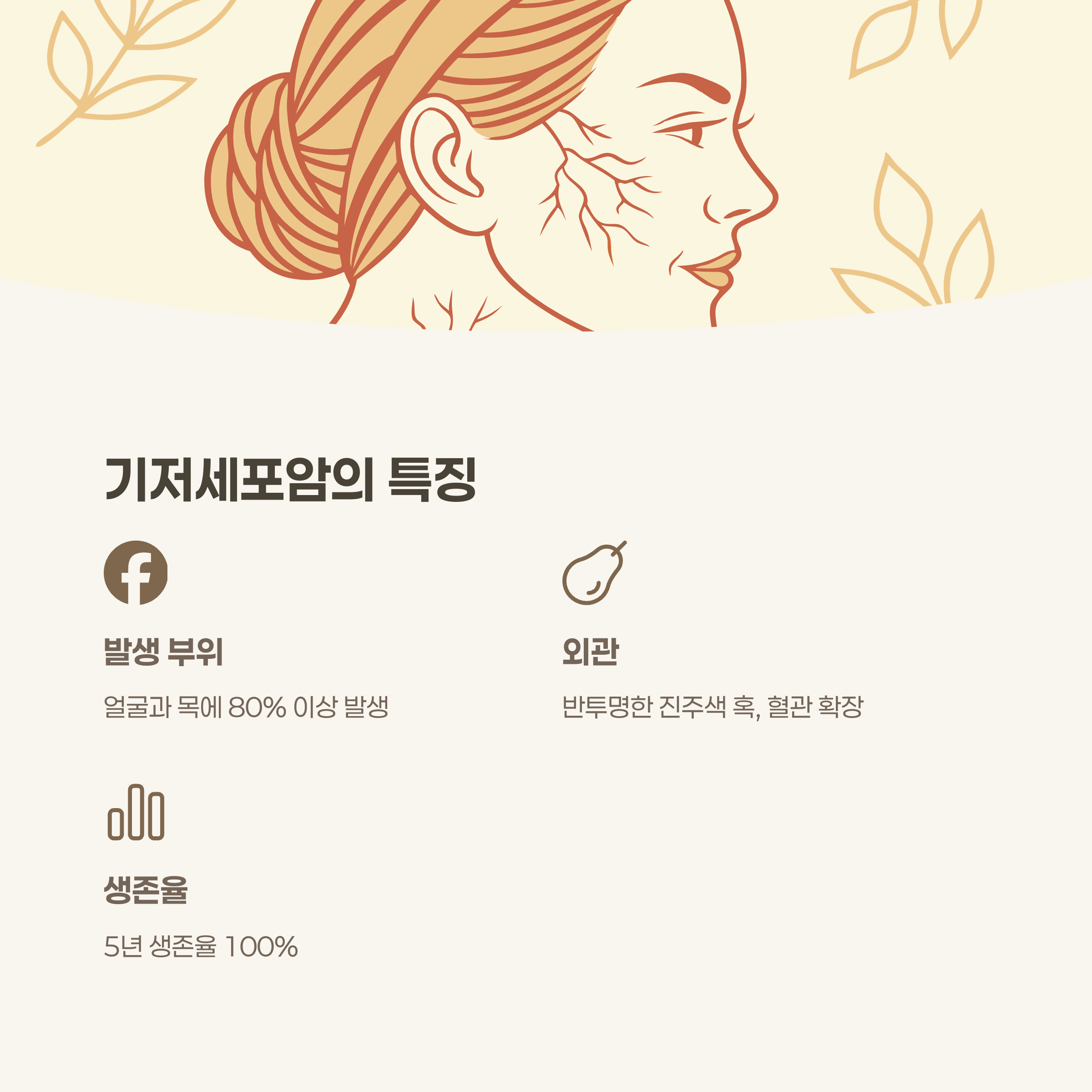 기저세포암: 얼굴과 목에 잘 생기는 진주색 병변