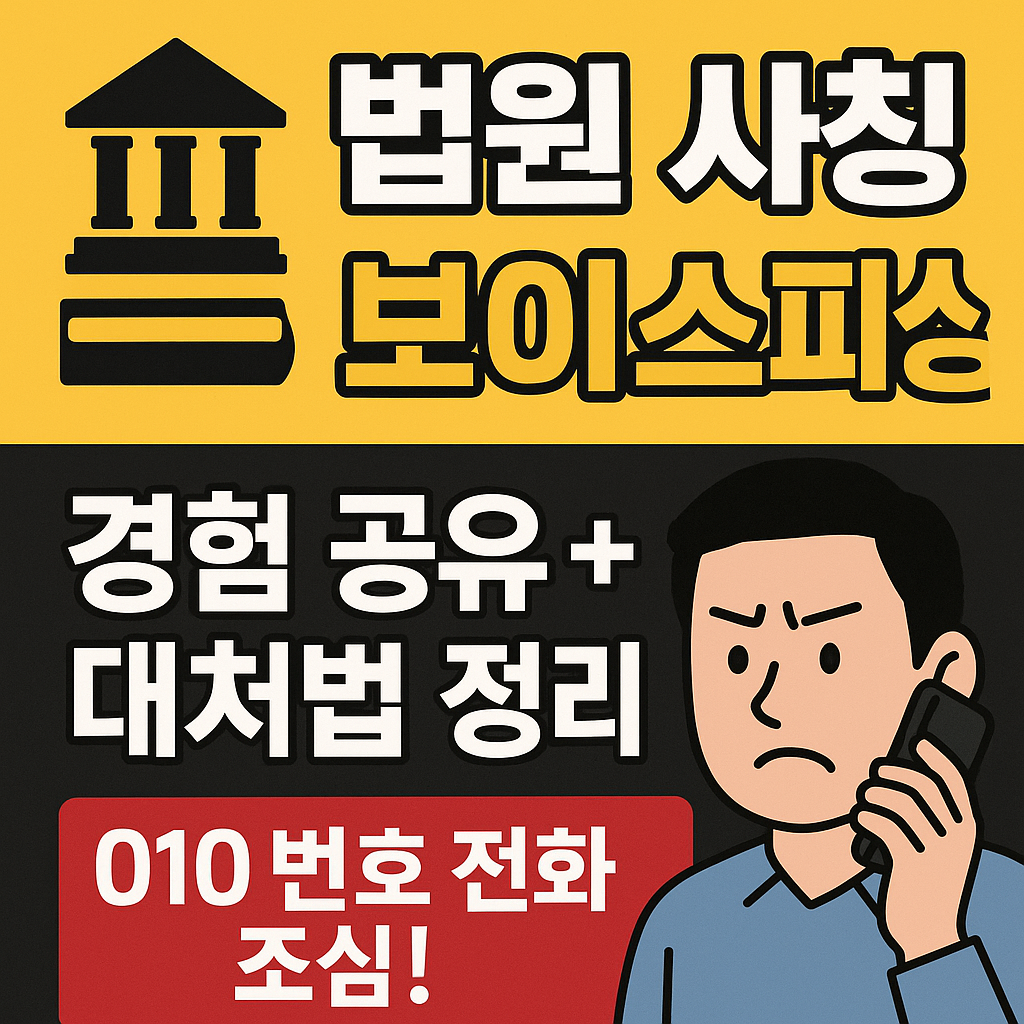 법원 사칭 보이스피싱 경험 공유 + 대처법 정리 (010 번호 전화 조심!)