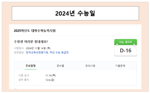 2024 수능일
