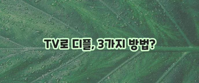 디즈니 플러스 tv 연결 방법 3가지