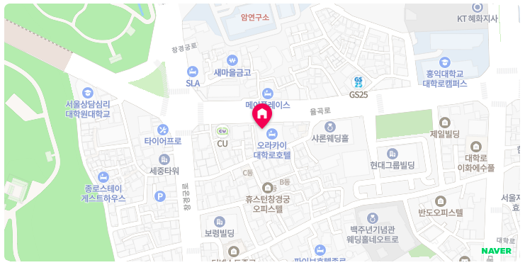 오라카이 대학로 지도