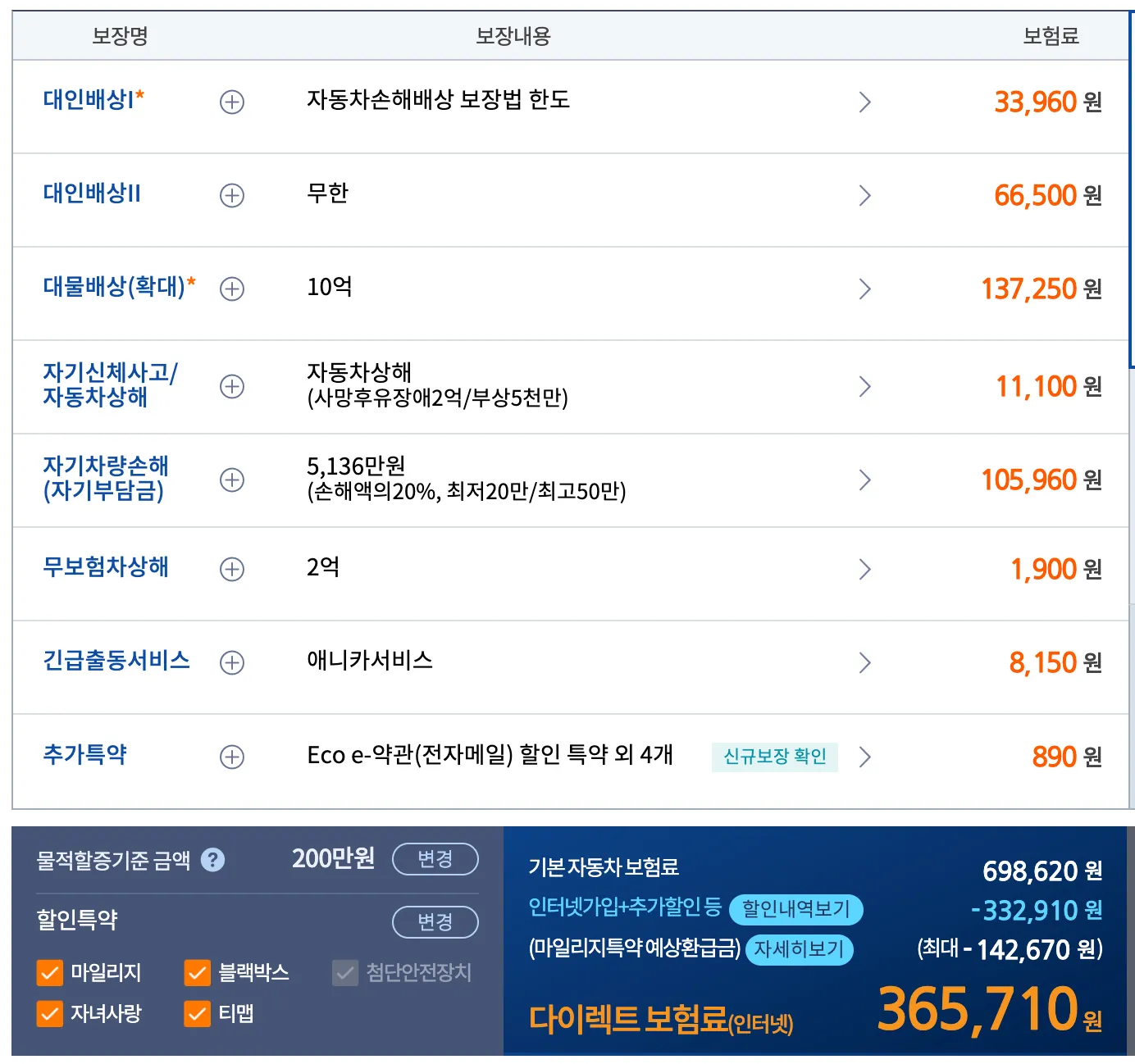 팰리세이드 가솔린 보험료