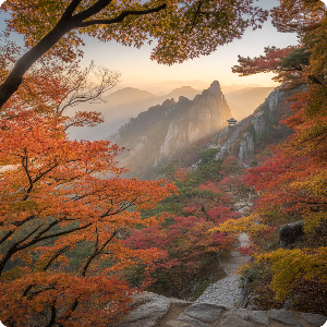 2025년 단풍 절정 시기 – 강원·경상 단풍 명소 가상 이미지