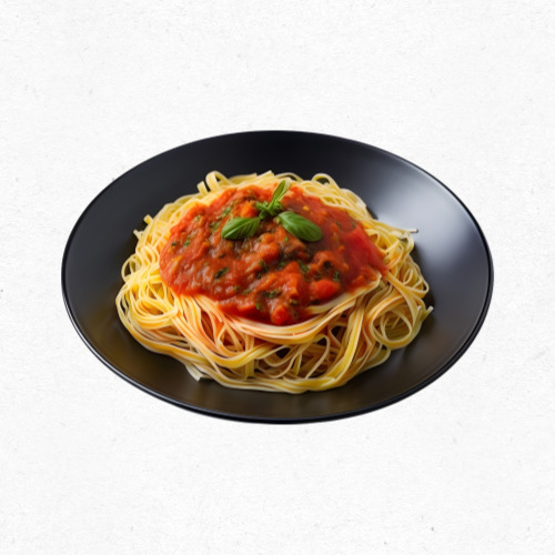 리코타 치즈가 올려진 시원한 여름 파스타 접시