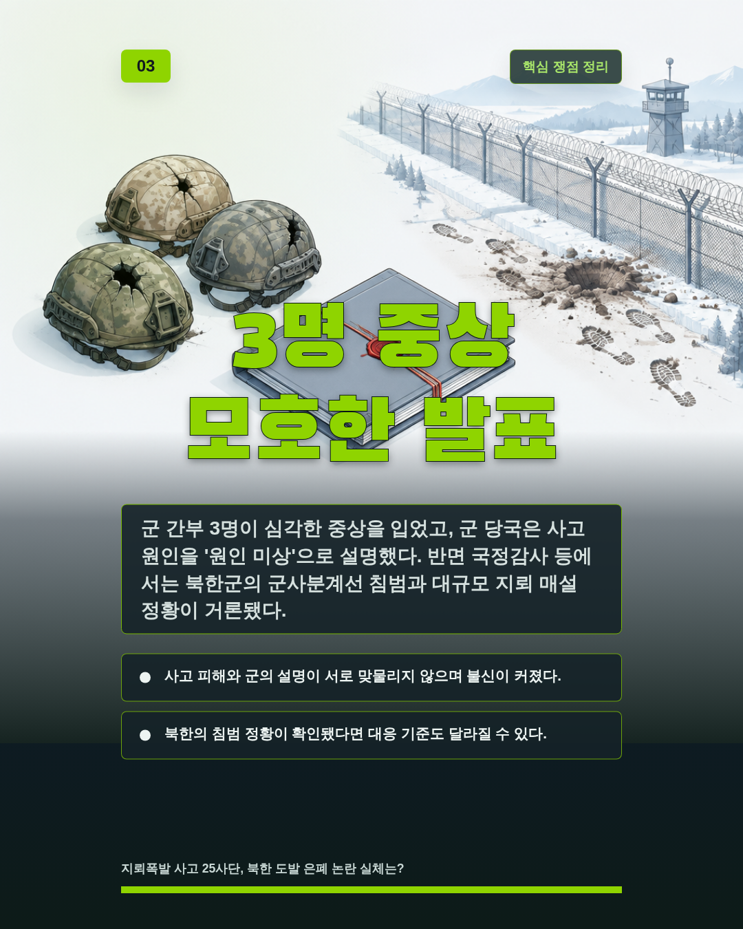 3명 중상 모호한 발표