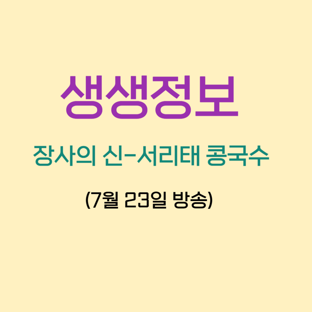 생생정보 장사의 신 서리태 콩국수