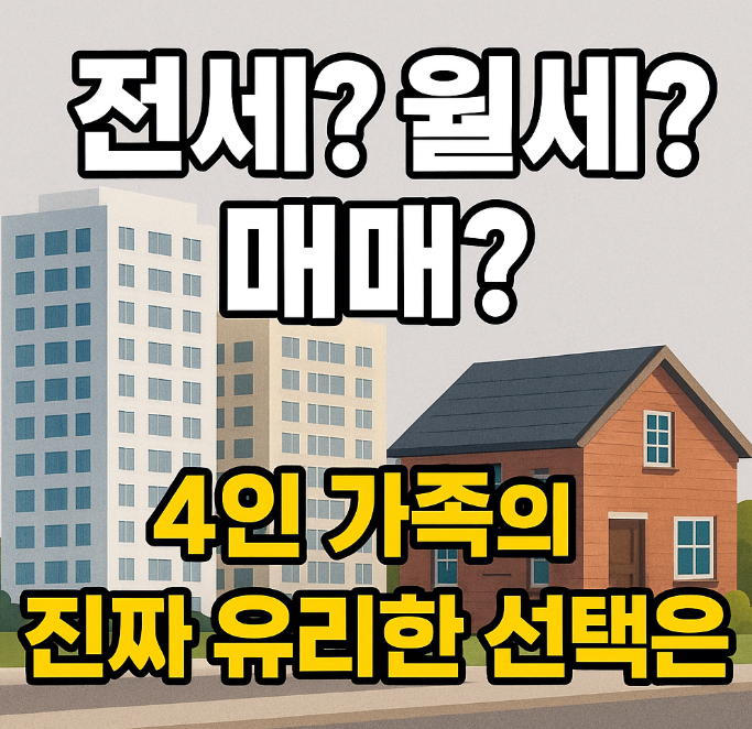 4인가족 전세,월세,매매 유리한 주거 선택은?