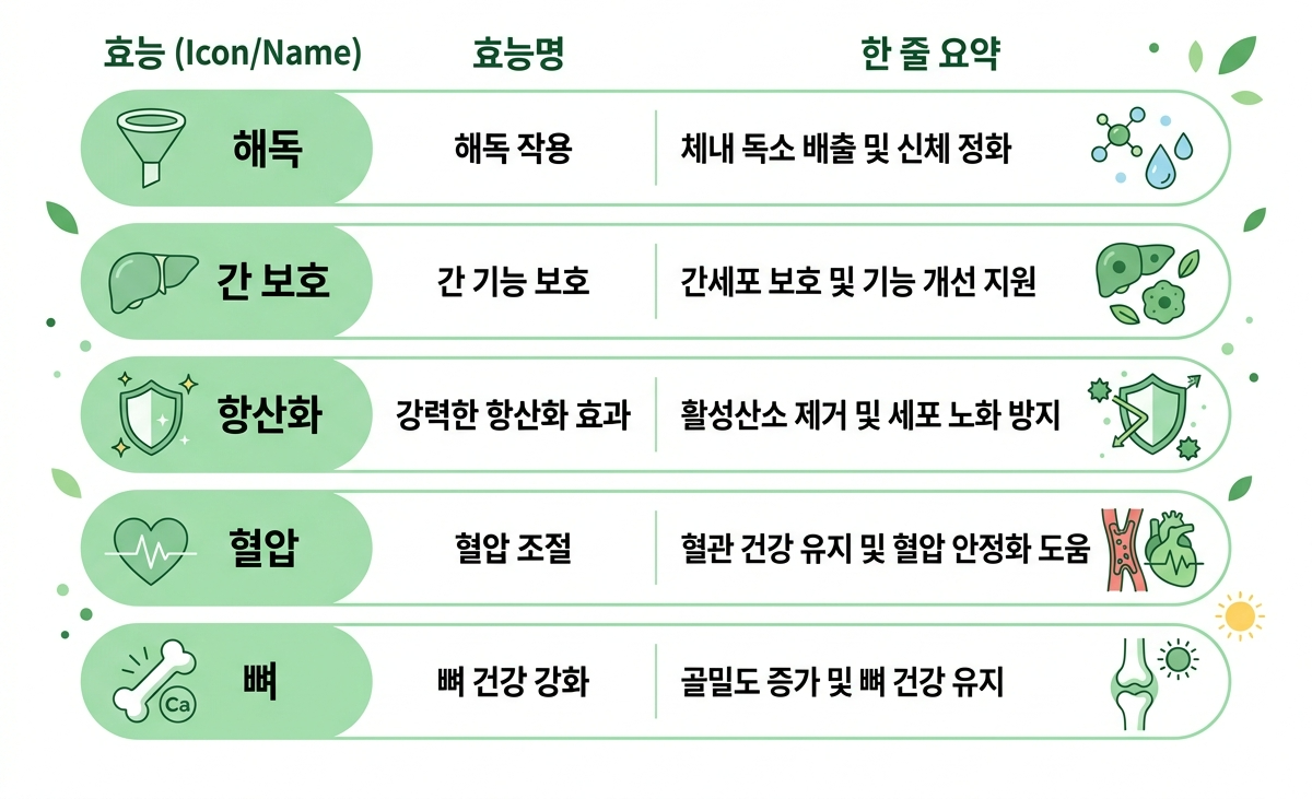 미나리 효능 인포그래픽 중금속 해독 간 보호
