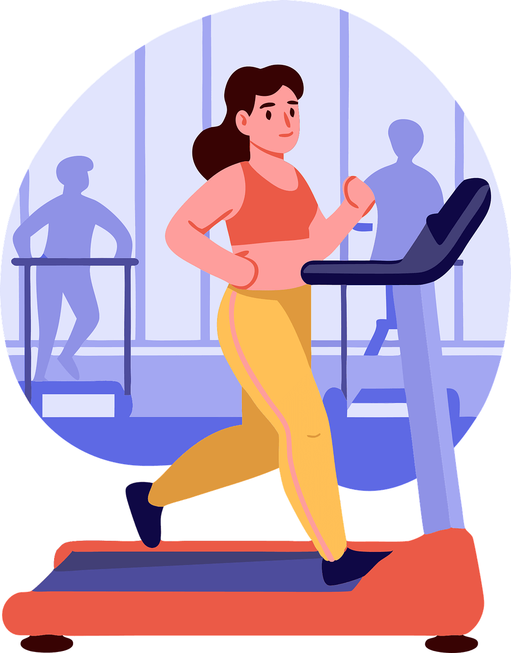 러닝머신 달리는 여성