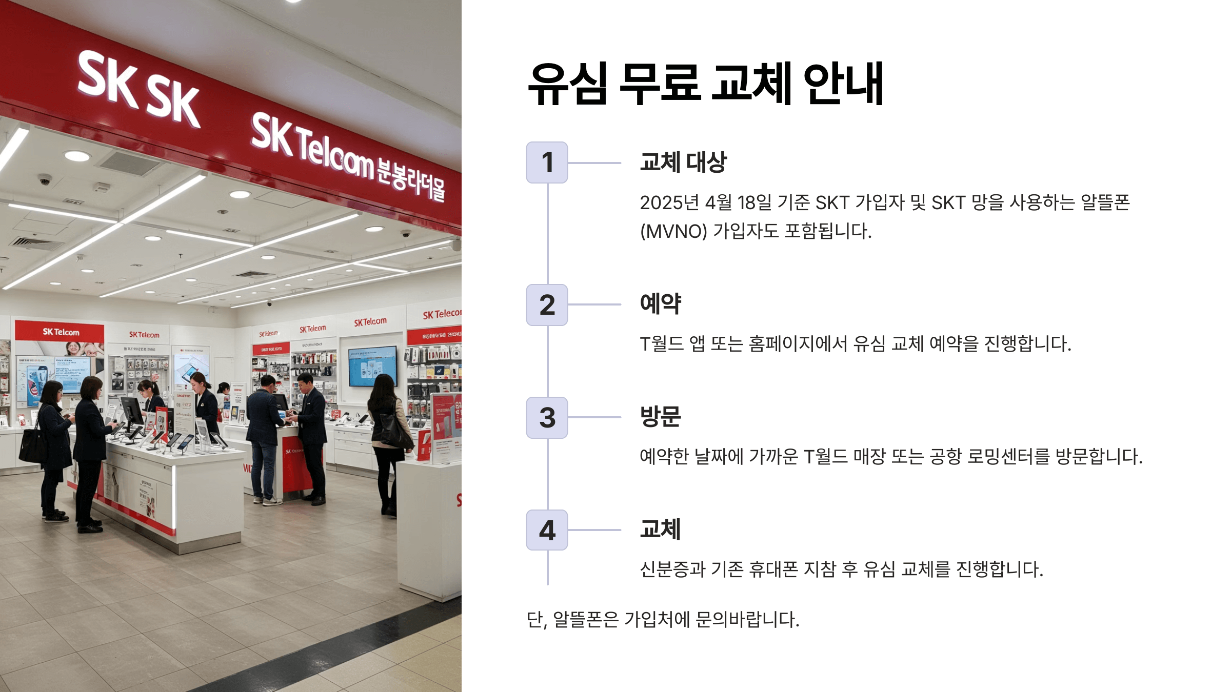 SKT 유심보호서비스 가입 및 무료 교체방법