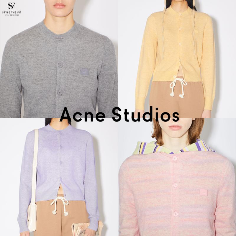 아크네 스튜디오 가디건 페이스로고 니트