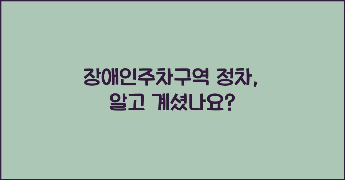 장애인주차구역 정차