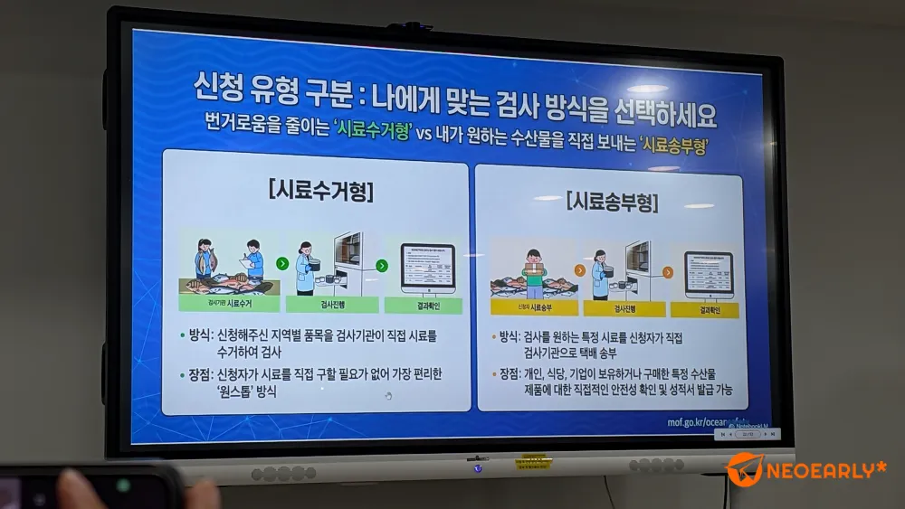 국민신처 수산물 방사능 검사는 시료수거형과 시료송부형으로 진행됩니다.