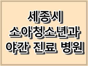 세종시 소아청소년과 야간 진료 병원