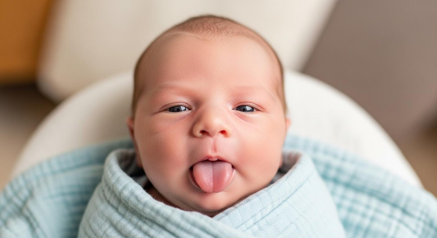 신생아 혀 내미는 이유