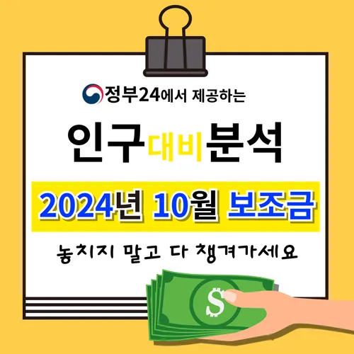 인구 대비 보조금 분석 - 2024년 10월