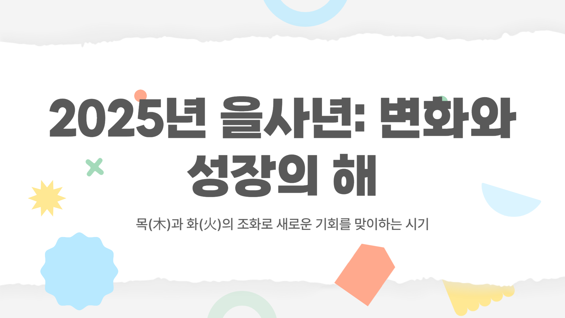 2025년 을사년 의미