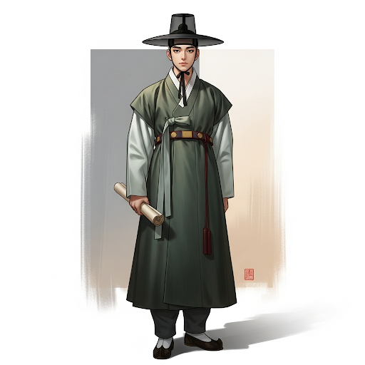 소양인을 묘사한 한복을 입은 남성