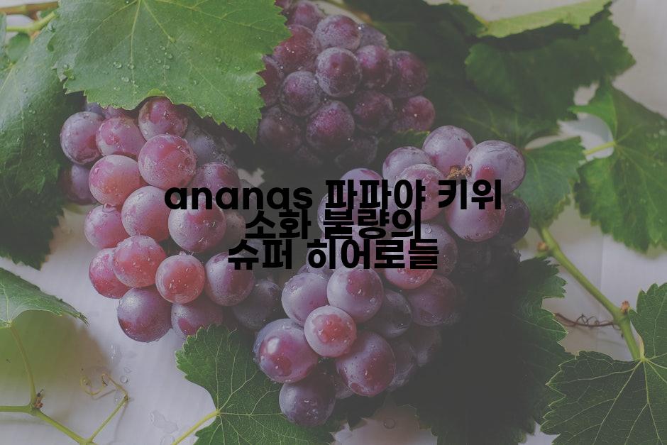 ananas 파파야 키위 소화 불량의 슈퍼 히어로들