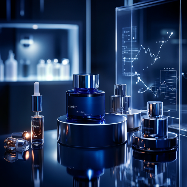 저자극 화장품 vs 기능성 화장품(실험실에서 화장품 보여주는 이미지)