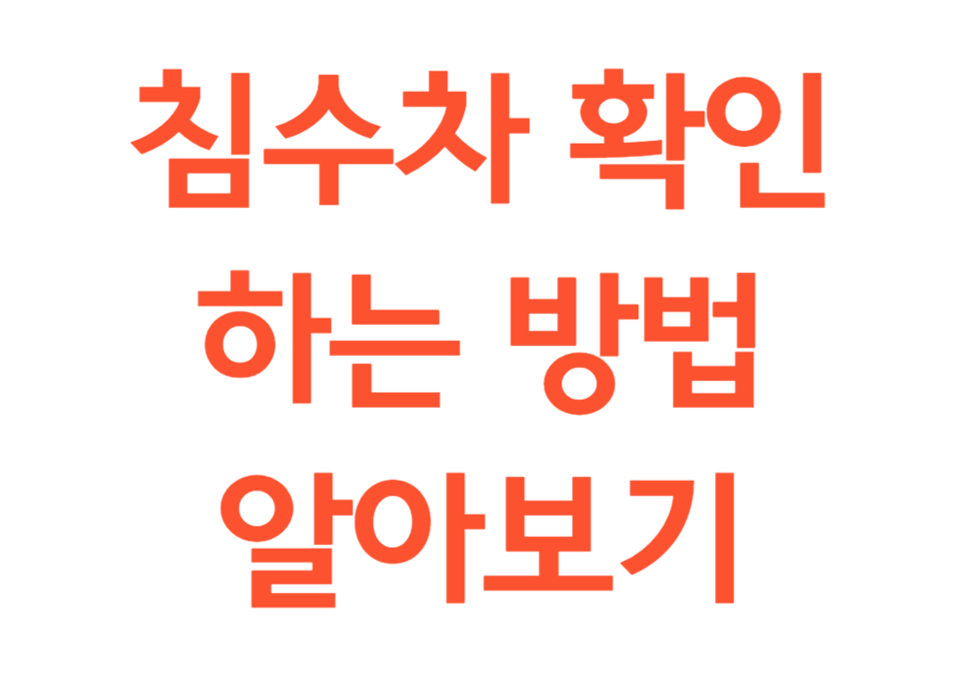 침수차 확인하는 방법 알아보기