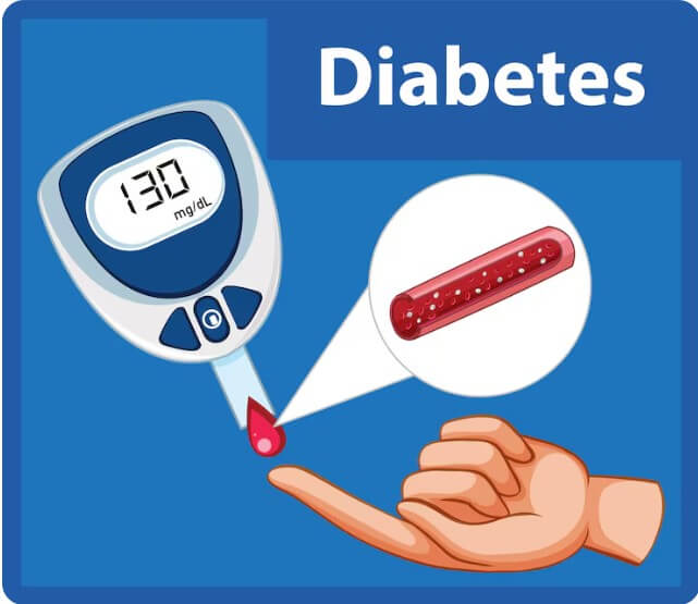 혈당을 재고 있는 모습